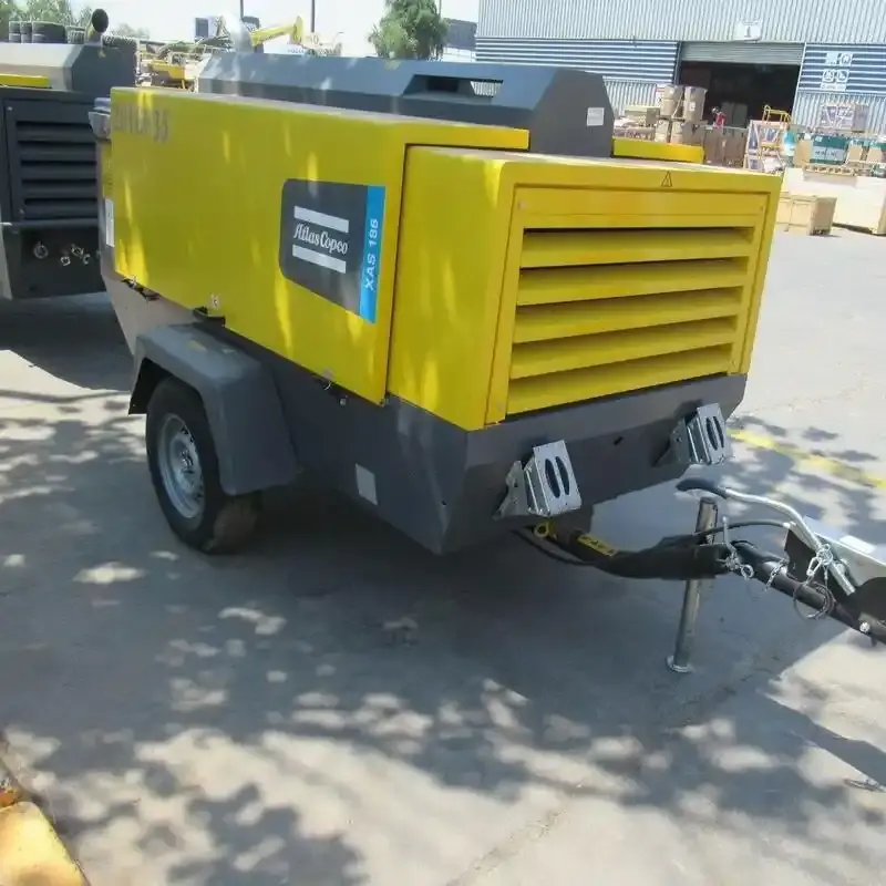 Arriendo de Compresor de Aire 400 CFM Atlas Copco modelo XAS 186 en SK Rental con cobertura nacional.